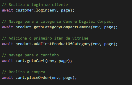 Chamadas async / await