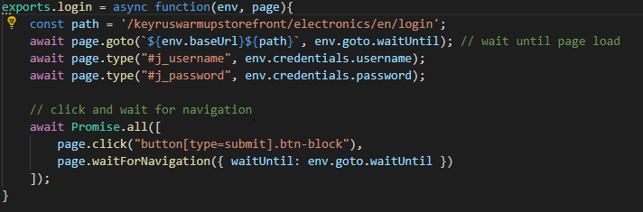 Função de login